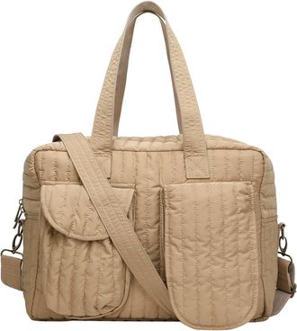 Generic Puffer Tote Bag for Women, Lightweight Women Nylon Quilted Baby Diaper Bag with Adjustable Carry Strap Embroidery Diaper Bags Tote for Boys & Girls Sc