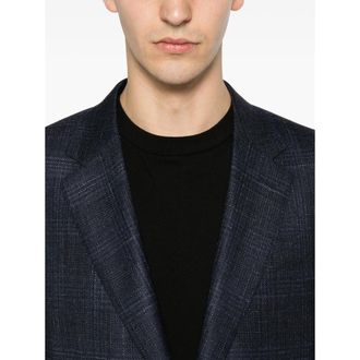 Canali Windowpane Wool Blazer - Navy