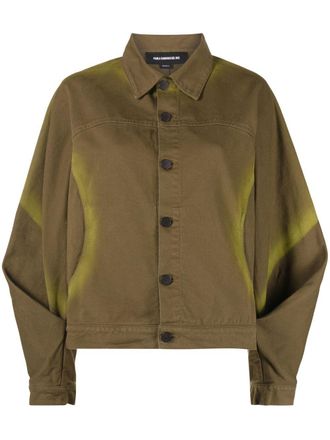 Paula Canovas Del Vas spray-paint effect denim jacket - Green