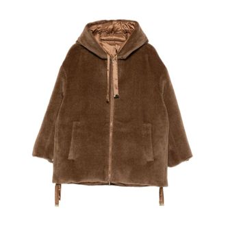 Max Mara Faux Fur & Shearling Jackets, female, Beige, 2XS, Olivia Hooded Coat