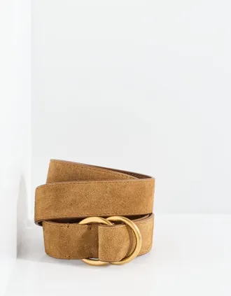 Talbots Double Ring Suede Belt - Caramel - Medium Talbots