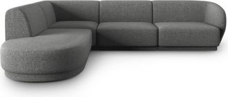 CXL by Christian Lacroix Sofá esquinero izquierdo 5 plazas tejido chenilla gris oscuro mezcla