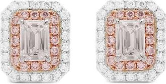 HYT Jewelry 18kt wit- en roségouden oorringen met diamant - Zilver