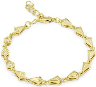 Savvy Cie Jewels 14K Plated Cz Link Bracelet