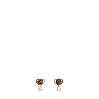 Valentino Garavani VLogo Parel Oorbellen - Dames - Oorbellen - Geel - ONE Size - Accessoires