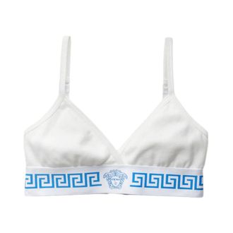 Versace Cotton-Jersey Triangle Bralette - female - Versace - Bras - White - XL - Underwear
