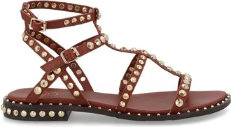 Ash Gladiator Buckles Studded Flat Sandals