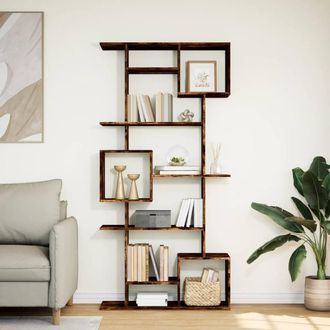 Berkfield Home Classic Book Cabinet Smoked Oak 92x29x188 cm Engineered Wood in Brown | Size: 92 x 29 x 188 cm