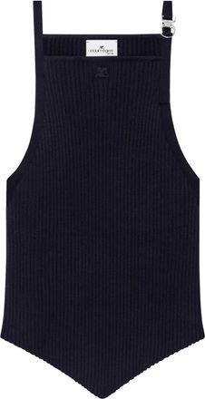 Courrèges Canotta con orlo a punta - Blu