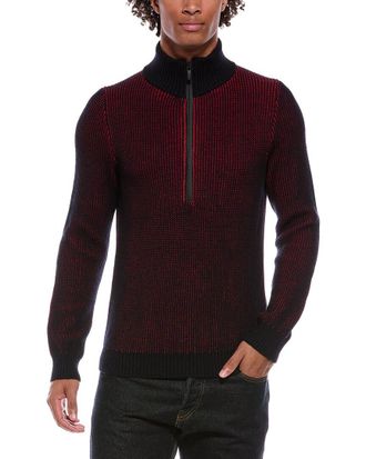 Slowear Slowear Wool-Blend Ribbed Zip Polo Sweater