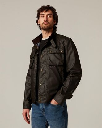 Belstaff Racemaster Icon Jacket Mens Waxed Cotton Faded Olive Size UK 34