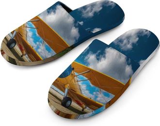 Generic Orange Glider Mens Slippers Warm Non-Slip Houes Shose Spa Slipper for Home Bedroom