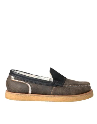 Dolce & Gabbana Calf Fur and Leather Loafer - Brown