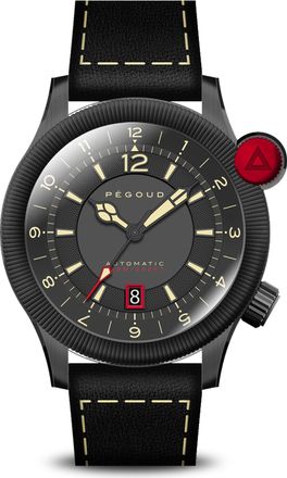 Pégoud Pegoud Onduleur Japanese Quartz Chronograph Mens Black Watch PG-9008-04 - One Size