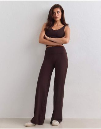 Aim'n Chocolate sense leggings a gamba dritta color cioccolato-Marrone