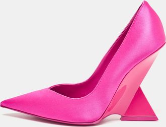 The Attico Fuchsia Satin Cheope Pumps