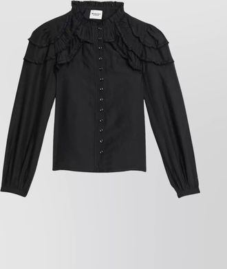 Isabel Marant cotton blend ruffled long-sleeve shirt
