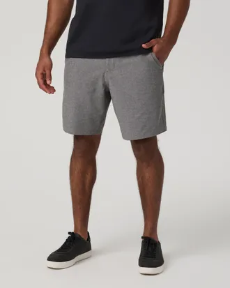 Vuori Clothing Aim Shorts 8 | Gull Grey Linen Texture | 28