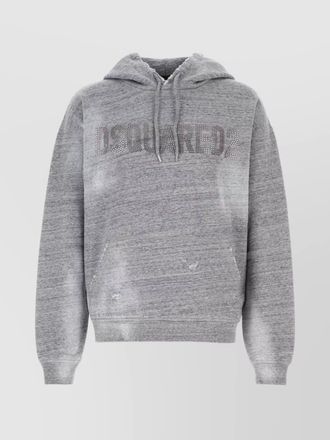 Dsquared2 cotton sweatshirt with distressed effect and hood