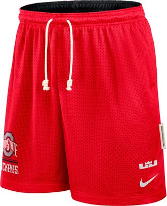 Nike Ohio State Courtside Nike Mens Dri-FIT College Reversible Shorts in Red | 03BF064YLJT-11C