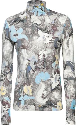 Tory Burch Floral Pattern Sweater Multi Aw 24 - Dames - Longsleeves - Veelkleurig - XS - Tops