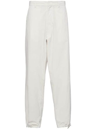 Prada Pantaloni a gamba ampia con coulisse - Bianco