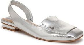 Franco Sarto Teagan Slingback Half dOrsay Flat in Silver at Nordstrom Rack, Size 6.5