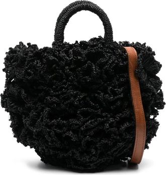 Ibeliv Borsa tote Coral con ruches - Nero
