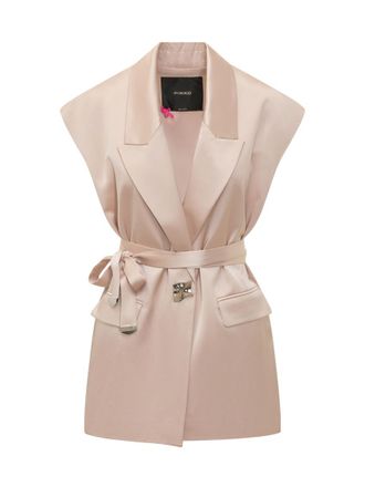 Pinko Light Pink Peak Lapel Blazer