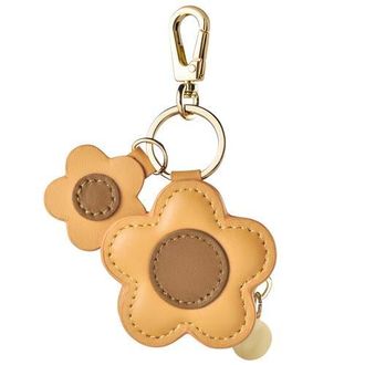 Posh Tech Flower Bag Charm for Airtag in Brown at Nordstrom