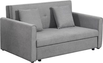 HOMCOM Sof&aacute; Cama de 2 Plazas Tapizado en Poli&eacute;ster con 2 Cojines Desmontables Reposabrazos Base de Almacenaje Sof&aacute; Doble Moderno Sal&oacute;n Oficina 152x101x81cm