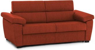 Dmora Dmora - Sof&aacute; Cama 3 Plazas Quintina, Sof&aacute; Convertible Para Sal&oacute;n, Acolchado, Desenfundable, Calidad 100% Made In Italy, 225x95 H100 Cm, Naranja