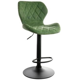 Elama Vintage Faux Leather Adjustable Bar Stool in Green at Nordstrom