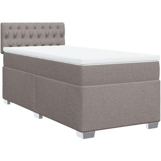 vidaXL Cama Box Spring Con Colch&oacute;n Tela Gris Taupe 90x200 Cm Vidaxl