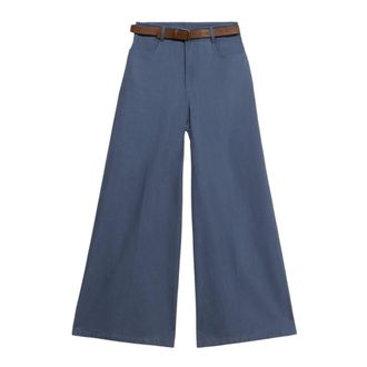 Oltre Dames, Broeken, Blauw, Maat: XL Katoen