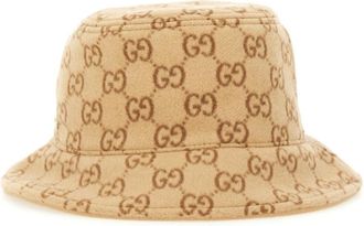 Gucci Beige Brown Logo Bucket Hat