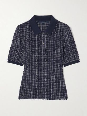 Veronica Beard Polo In Seersucker A Quadri Benedetta - Blu