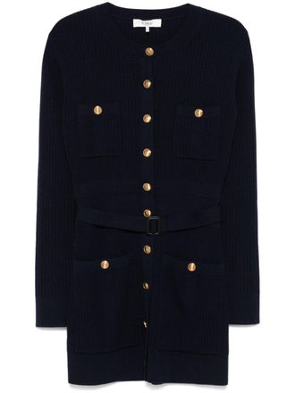 Chlo&eacute; long fitted cardigan - women - Viscose/Wool - S - Blue