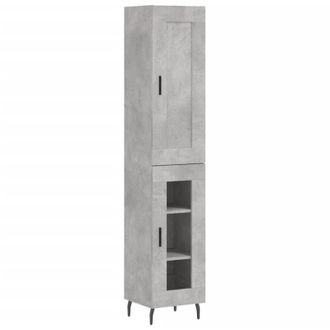 vidaXL Vidaxl - Aparador De Madera Contrachapada Gris Hormig&oacute;n 34,5x34x180 Cm