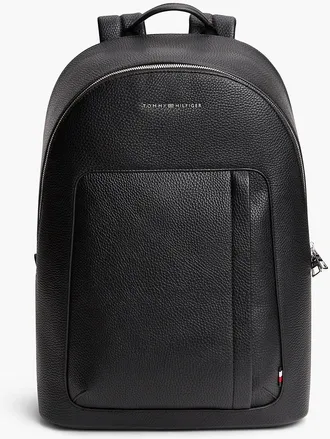 Tommy Hilfiger Mens Pebbled Dome Backpack - Black