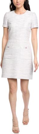 St. John Tweed Contrast Waist Sheath Dress