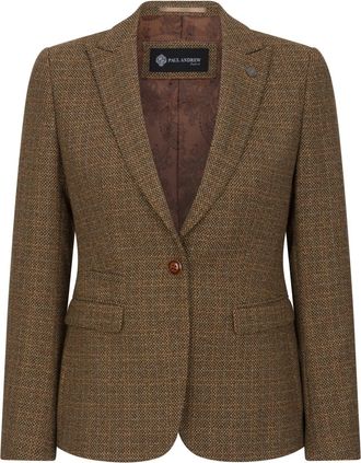 PAUL ANDREW Ralph Tweed Tailored Fit Blazer Wool Polyester Blend