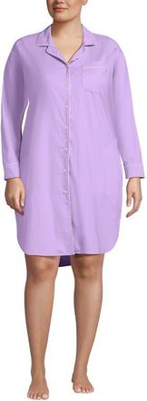 Lands End Cotton Poplin Long Sleeve Sleepshirt Nightgown in Whisper Lilac at Nordstrom, Size X-Large P