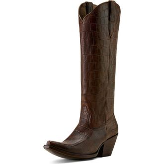 Ariat Casanova Western Boot in Luxe Espresso Croc Print at Nordstrom, Size 6.5