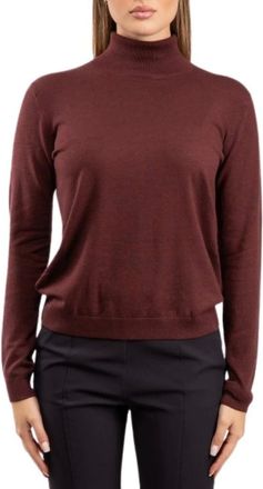 Max Mara Truien & Vesten, Dames, Bruin, XS, Wol, Zijden en wollen coltrui