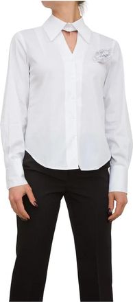 Blugirl Witte Blouse - Dames - Overhemden - Wit - S - Katoen - Overhemden