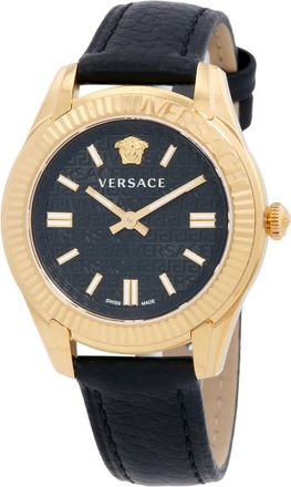 Versace Greca Time Quartz Black Dial Ladies Watch VE6C00223