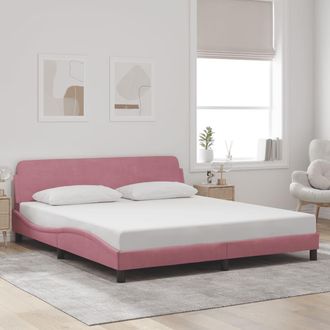 vidaXL Vidaxl - Cama Con Cabecero Sin Colch&oacute;n Terciopelo Rosa 180x200 Cm