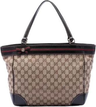 Gucci Pre-owned Handbags, female, Beige, Size: ONE SIZE Pre-owned Mayfair Tote Bag