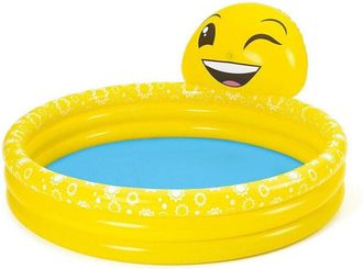 Trade Shop Trade Shop - Piscinetta Piscina Per Bambini Smile Emoticon 165 X 144 X 69cm Con Spruzzo 53081